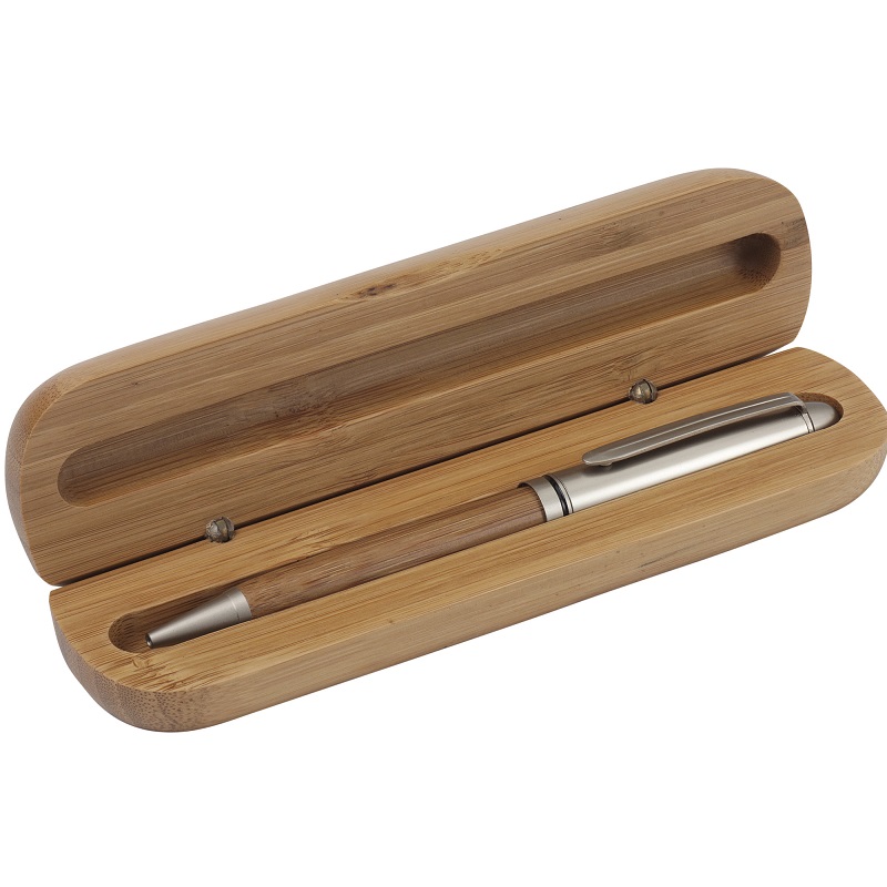 Metal/bamboo ballpoint pen